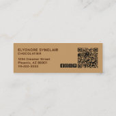 Elegant Brown Chocolatier Social Icon QR Code  Mini Visitekaartje (Achterkant)