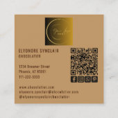 Elegant Brown Chocolatier Social Logo QR Code  Vierkante Visitekaartje (Achterkant)