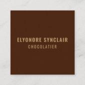 Elegant Brown Chocolatier Social Logo QR Code  Vierkante Visitekaartje (Voorkant)