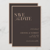 Elegant Brown Classy Old Money Wedding Save The Date (Voorkant / Achterkant)