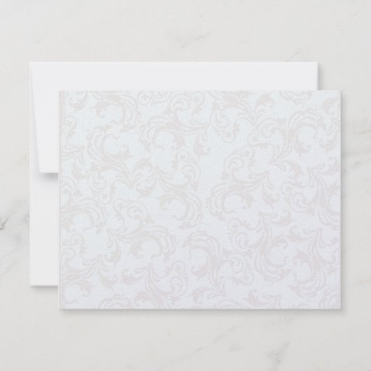 Elegant Brown Damask op Light Aqua Blue Bedankkaart (Achterkant)