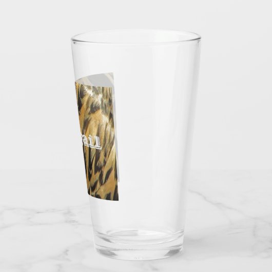 Elegant Brown Duck Feather Pattern Foto Natuur Glas (Links)