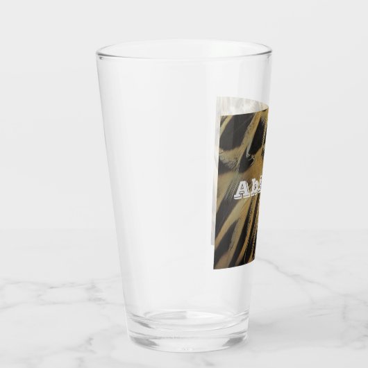 Elegant Brown Duck Feather Pattern Foto Natuur Glas (Rechts)