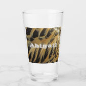 Elegant Brown Duck Feather Pattern Foto Natuur Glas (Voorkant)