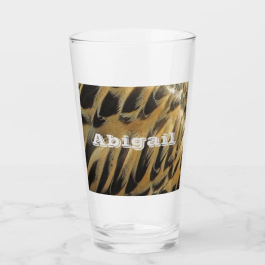 Elegant Brown Duck Feather Pattern Foto Natuur Glas (Voorkant)