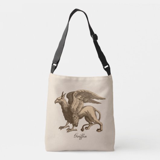 Elegant Brown en Beige Griffin - Legendary Beast Crossbody Tas (Achterkant)
