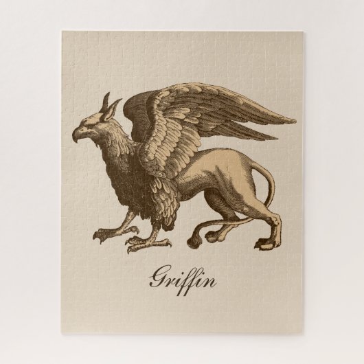 Elegant Brown en Beige Griffin - Legendary Beast Legpuzzel (Verticaal)