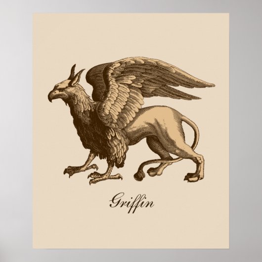 Elegant Brown en Beige Griffin - Legendary Beast Poster (Voorkant)