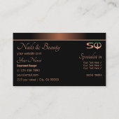 Elegant Brown en Black met Initialen Professional Visitekaartje (Achterkant)