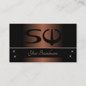 Elegant Brown en Black met Initialen Professional Visitekaartje (Voorkant)