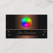 Elegant Brown en Black met Logo Professional Visitekaartje (Voorkant)