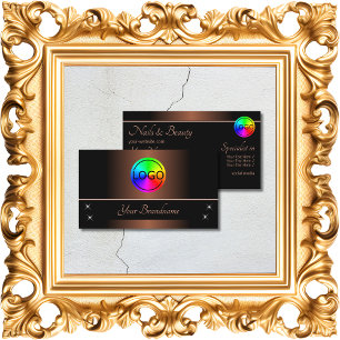 Elegant Brown en Black met Logo Professional Visitekaartje