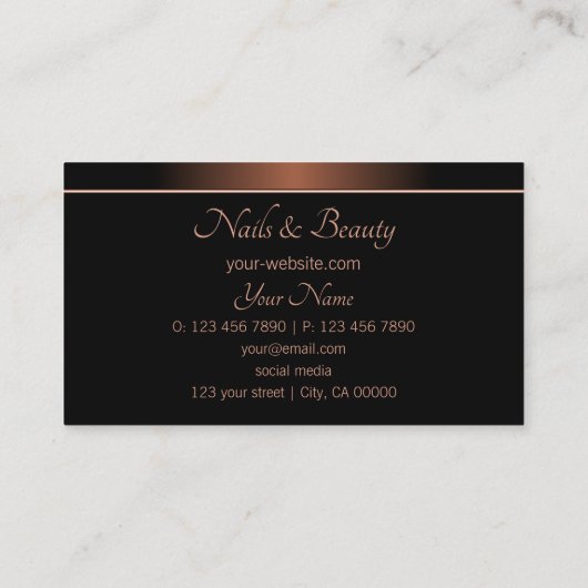 Elegant Brown en Black met Monogram Professional Visitekaartje (Achterkant)