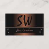 Elegant Brown en Black met Monogram Professional Visitekaartje (Voorkant)