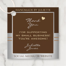 Elegant Brown en Silver Small Business Hartelijk d
