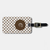 Elegant Brown en White Checkered Pattern Bagagelabel (Voorkant horizontaal)