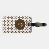 Elegant Brown en White Checkered Pattern Bagagelabel (Achterkant horizontaal)
