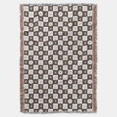 Elegant Brown en White Checkered Pattern Deken (Voorkant Verticaal)