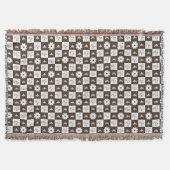 Elegant Brown en White Checkered Pattern Deken (Voorkant)