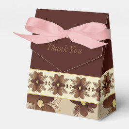 Elegant Brown Floral Bedankdoosjes