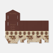 Elegant Brown Floral Bedankdoosjes (Uitgevouwen)