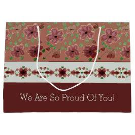 Elegant Brown Floral Groot Cadeauzakje