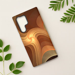 Elegant Brown Fluid Flow Minimalist Art Hoesje Samsung Galaxy Hoesje