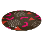 Elegant Brown Fuchsia Geometric Personalized Name Snijplank (Hoek)