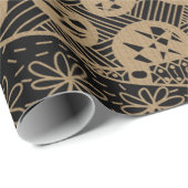 Elegant Brown Geometric Abstract Tribal Patroon | Cadeaupapier (Rol Hoek)