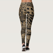 Elegant Brown Geometric Abstract Tribal Patroon | Leggings (Achterkant)