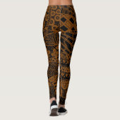 Elegant Brown Geometric Abstract Tribal Patroon | Leggings (Achterkant)