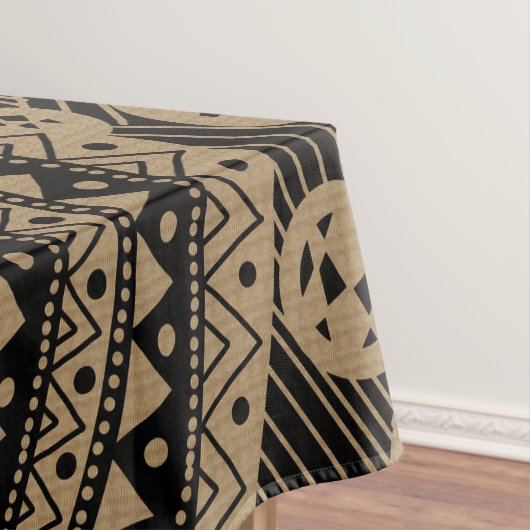 Elegant Brown Geometric Abstract Tribal Patroon | Tafelkleed (Voorbeeld)