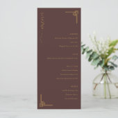 Elegant Brown Geometric Menu (Staand voorkant)
