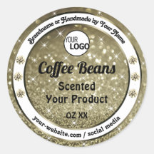 Elegant Brown Glitter Product Labels diamanten Log
