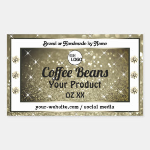 Elegant Brown Glitter Product Labels diamanten Log