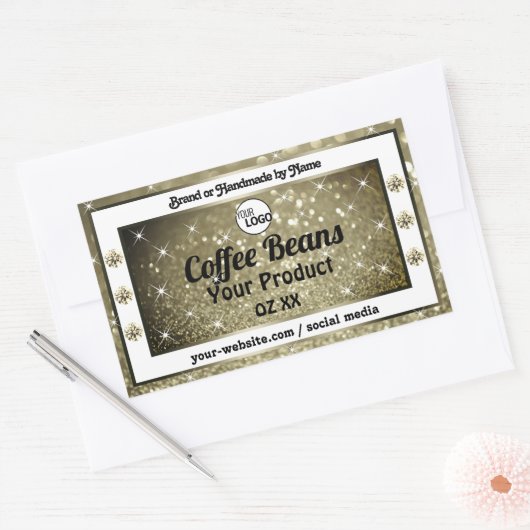 Elegant Brown Glitter Product Labels diamanten Log (Envelop)