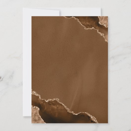 Elegant Brown Gold Agate Graduparty Kaart (Achterkant)