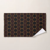 Elegant Brown Gold Honeycomb Hexagon Pattern Manly Bad Handdoek (Handdoek)