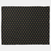 Elegant Brown Gold Kijk Cross Pattern Black Fleece Deken (Voorkant (Horizontaal))