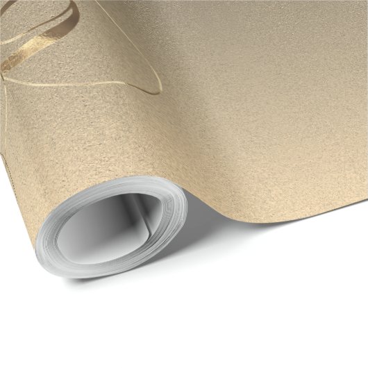 Elegant Brown Gold Script Happy Kerstmis Cadeaupapier (Rol Hoek)