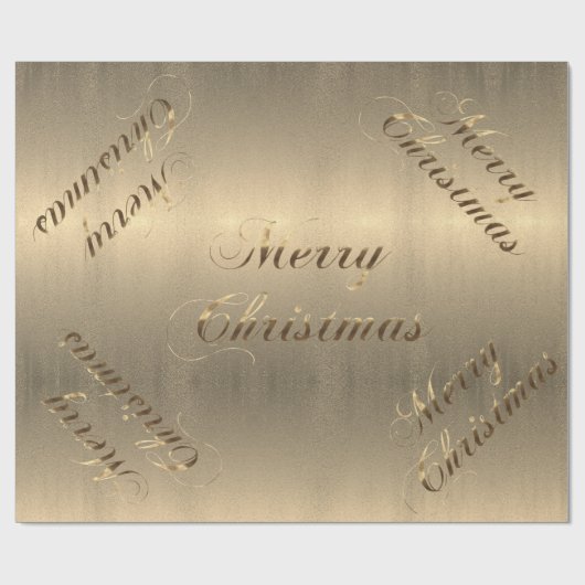 Elegant Brown Gold Script Merry Kerstry Cadeaupapier (Vlak)