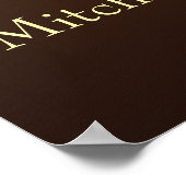 Elegant Brown & Gold String Lights Wedding  Poster (Hoek)