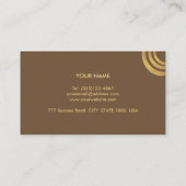 Elegant Brown & Golden Brown Metallic look Design Visitekaartje (Achterkant)
