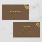Elegant Brown & Golden Brown Metallic look Design Visitekaartje (Voorkant / Achterkant)