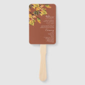 Elegant Brown Golden Yellow Autumn Foliage Wedding Handwaaier (Voorkant)