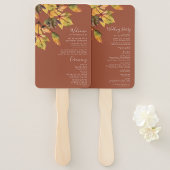 Elegant Brown Golden Yellow Autumn Foliage Wedding Handwaaier