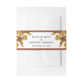 Elegant Brown Golden Yellow Autumn Foliage Wedding Uitnodigingen Wikkel (Voorkant Voorbeeld)