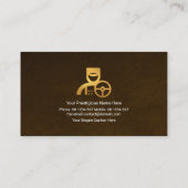 Elegant Brown Grunge Gold Chauffeur Monogram Visitekaartje (Achterkant)