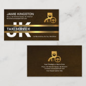 Elegant Brown Grunge Gold Chauffeur Monogram Visitekaartje (Voorkant / Achterkant)