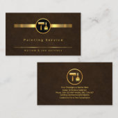 Elegant Brown Grunge Gold Paint Lines Visitekaartje (Voorkant / Achterkant)